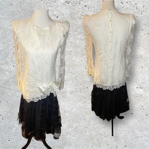 VTG Barbara Chodos Michael Marcella Wedd Dress Sz 6 Drop Waist Flapper Lace 80s